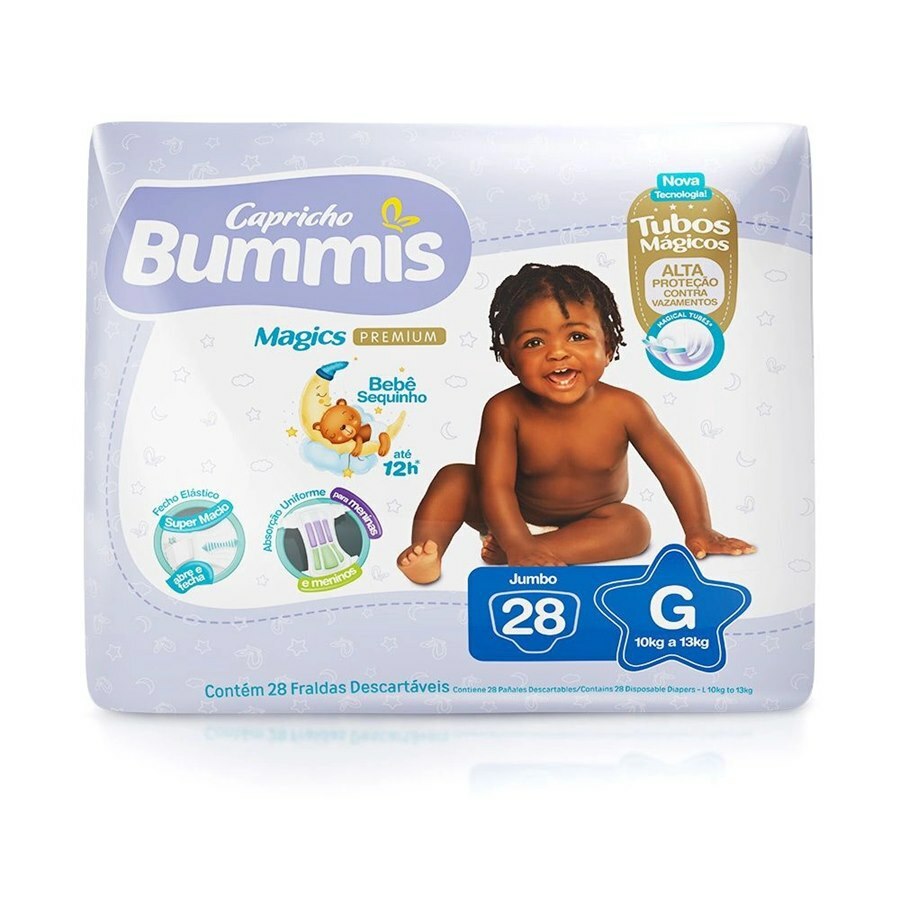 Fralda Capricho Bummis Magics Premium Jumbo G - 28 Unidades