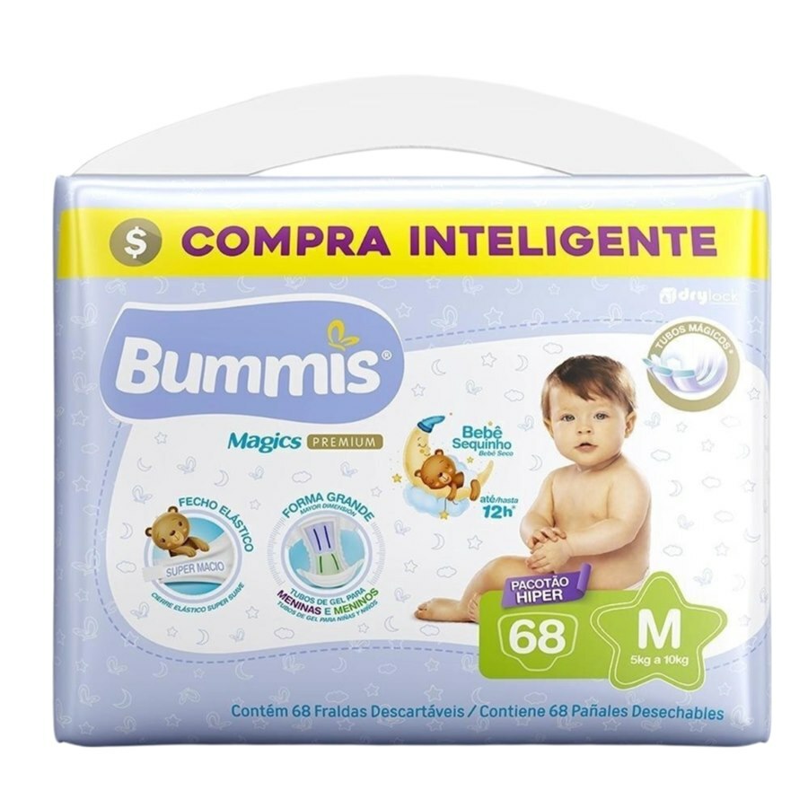 Fralda Bummis Magics Premium M - 68 Unidades